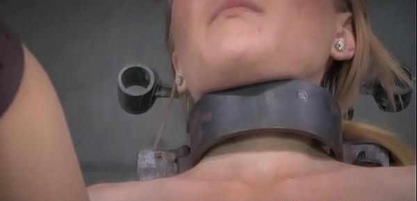  Collared sub dildofucked while restrained